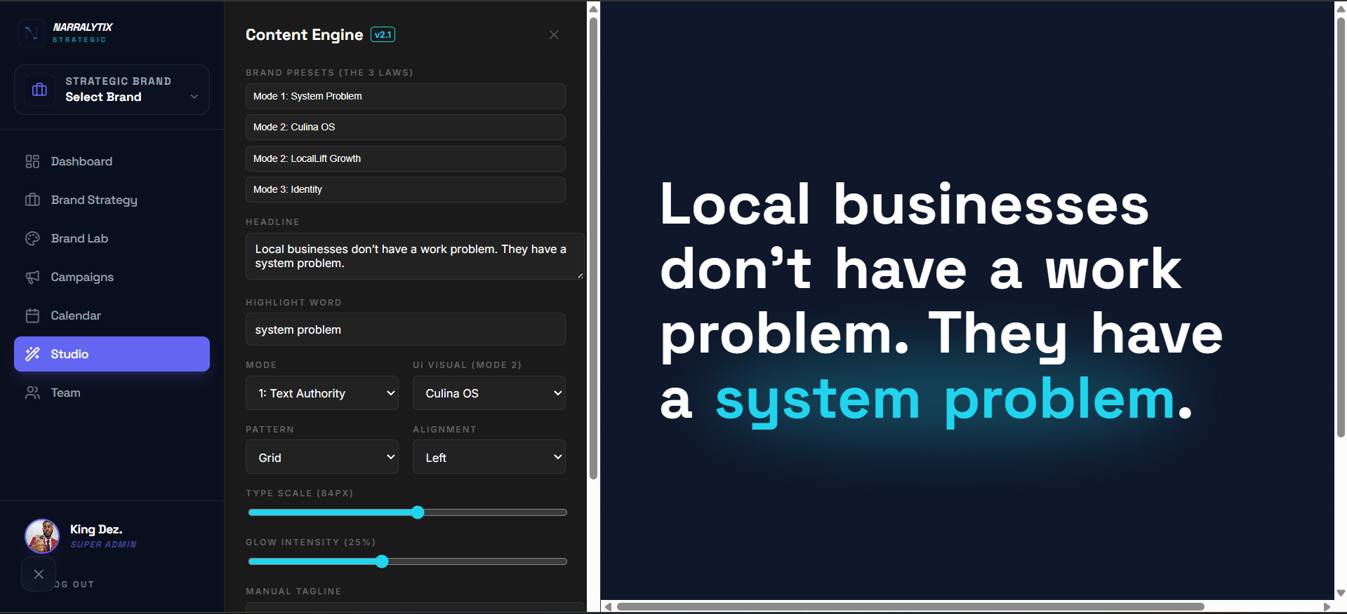 Narralytix Studio UI